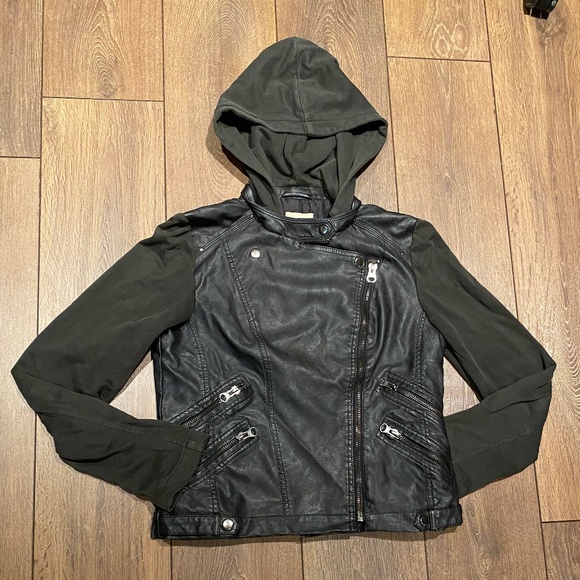 SILENCE AND NOISE Women's Vegan Leather Moto Jacket￨Size Large - Picture 7 of 16